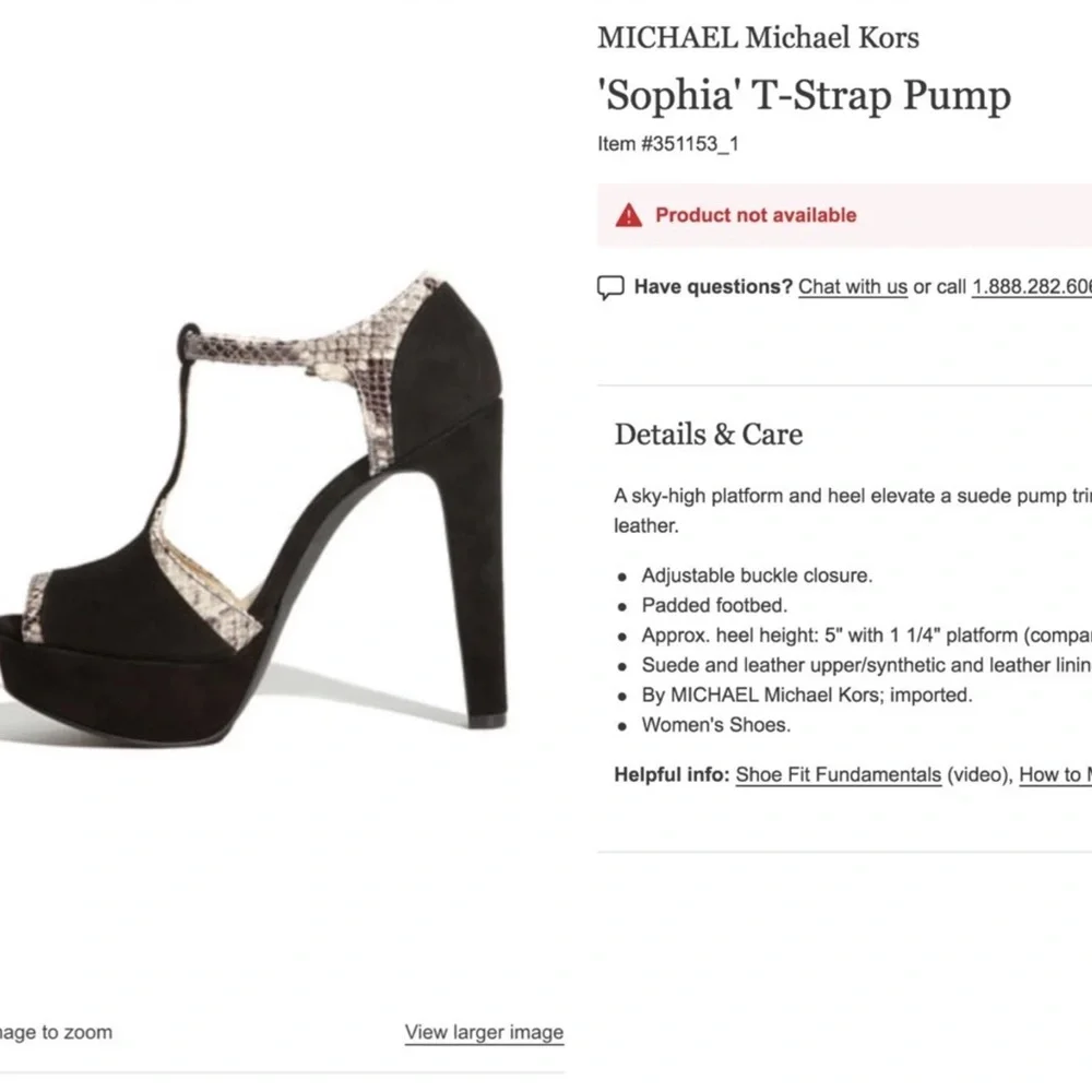 Michael Kors pump heels women’s black suede glazed Python Sophia T-strap size 8
